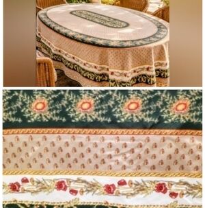 Provence Oval Tablecloth Made in France, Excellent!